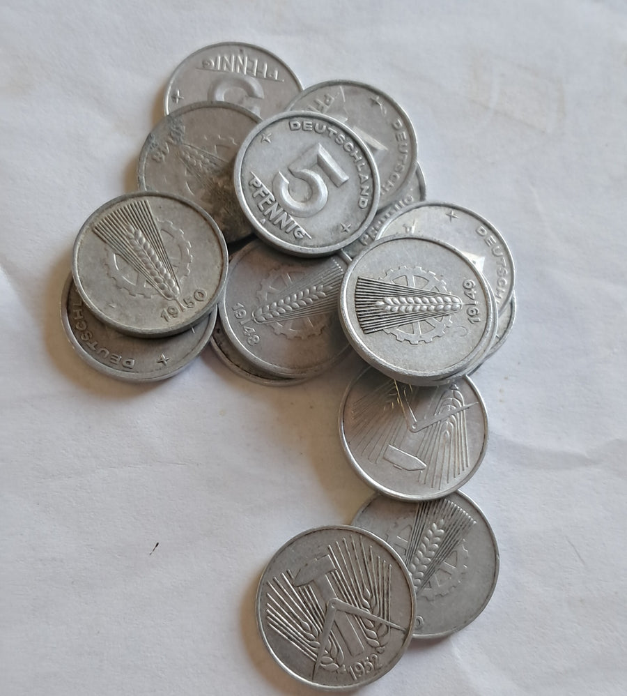 East German 1940-50s First Issues 5 Pfenning Coin