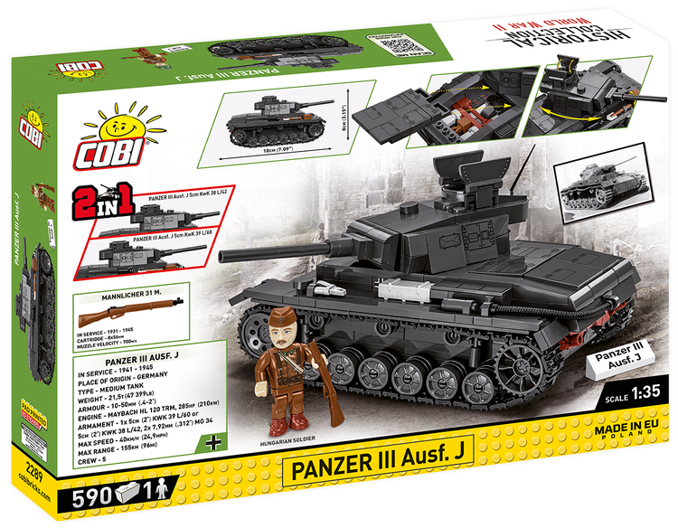 COBI Panzer III Ausf. J Tank : Set #2289