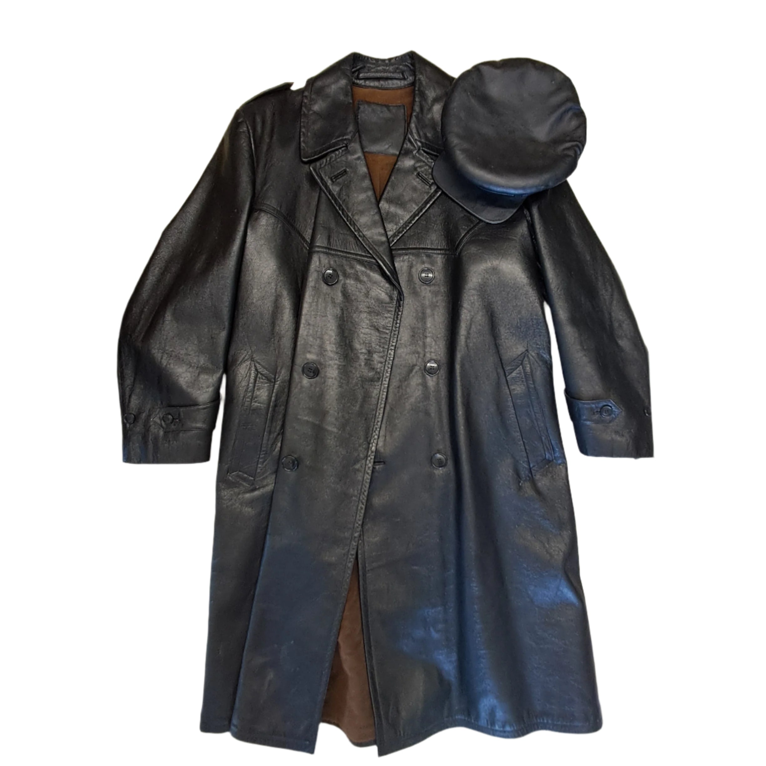 Repro Soviet WW2 NKVD Leather Coat + Hat